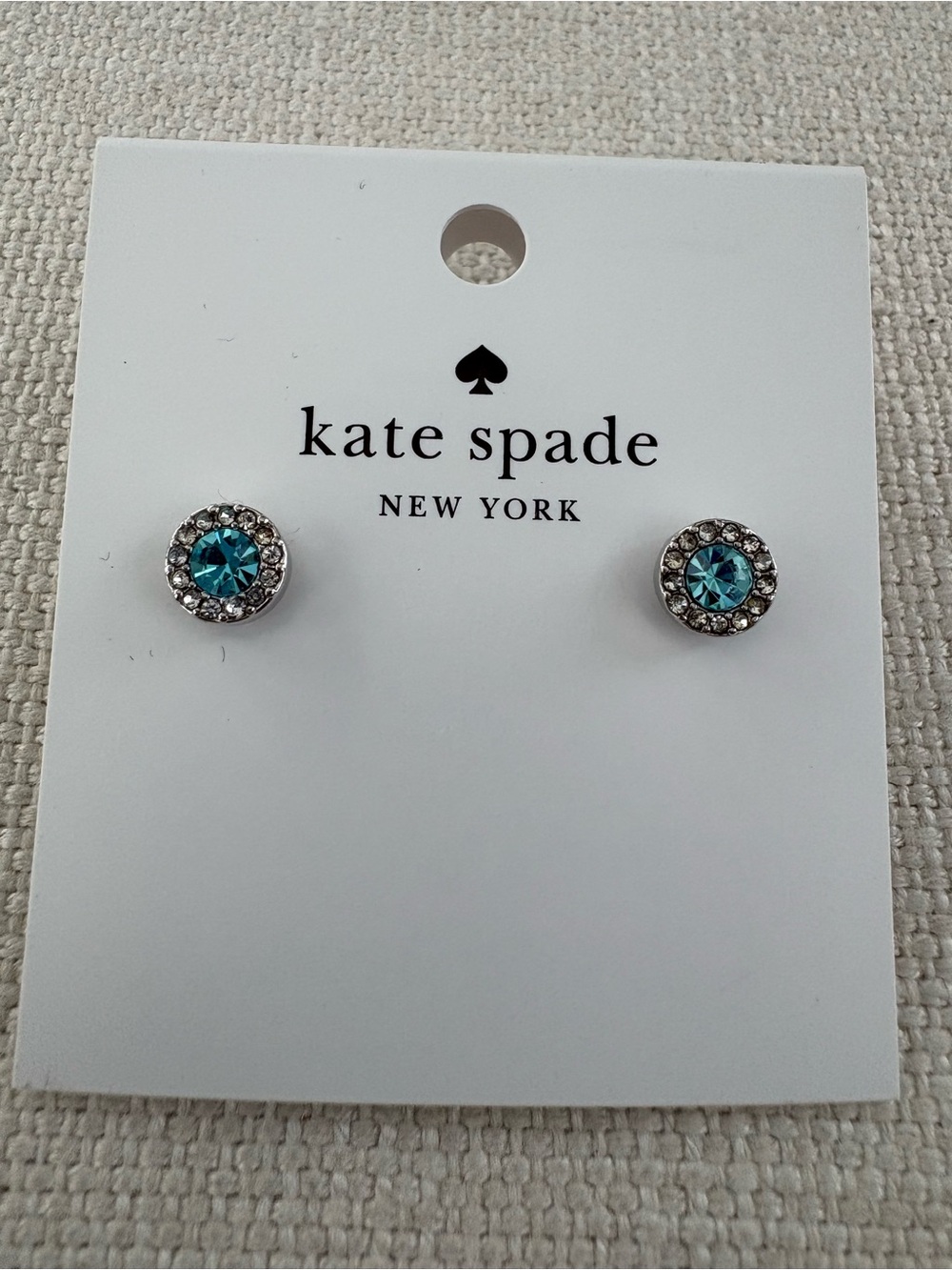 kate spade You’re A Gem Aqua & Silver Pierced Earrings. Brand New.